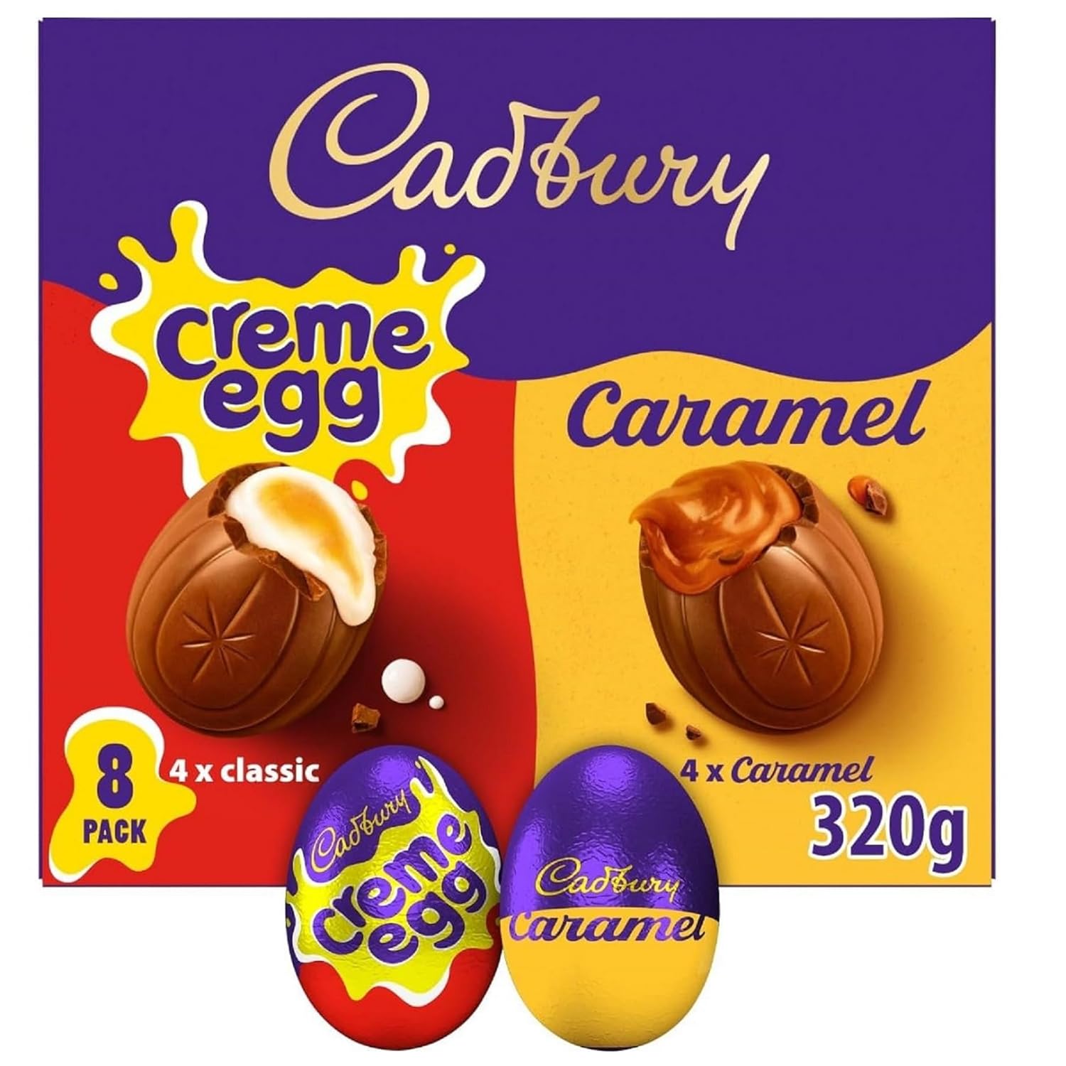 Cadbury Creme Egg & Caramel Egg 8 Pack 320g