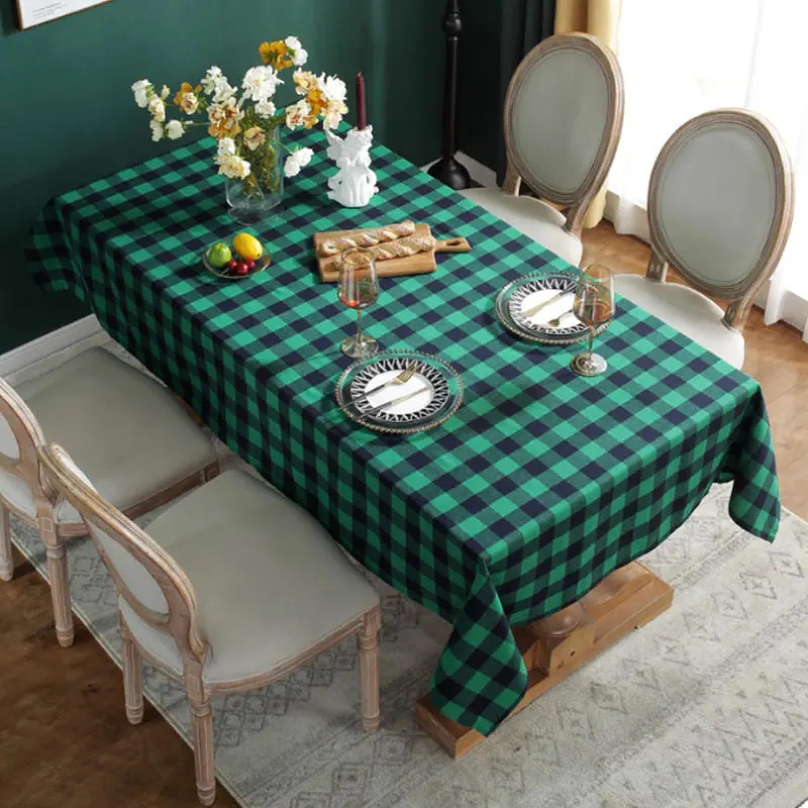 Nappe de pique-nique en plein air à carreaux vert et noir 140x140