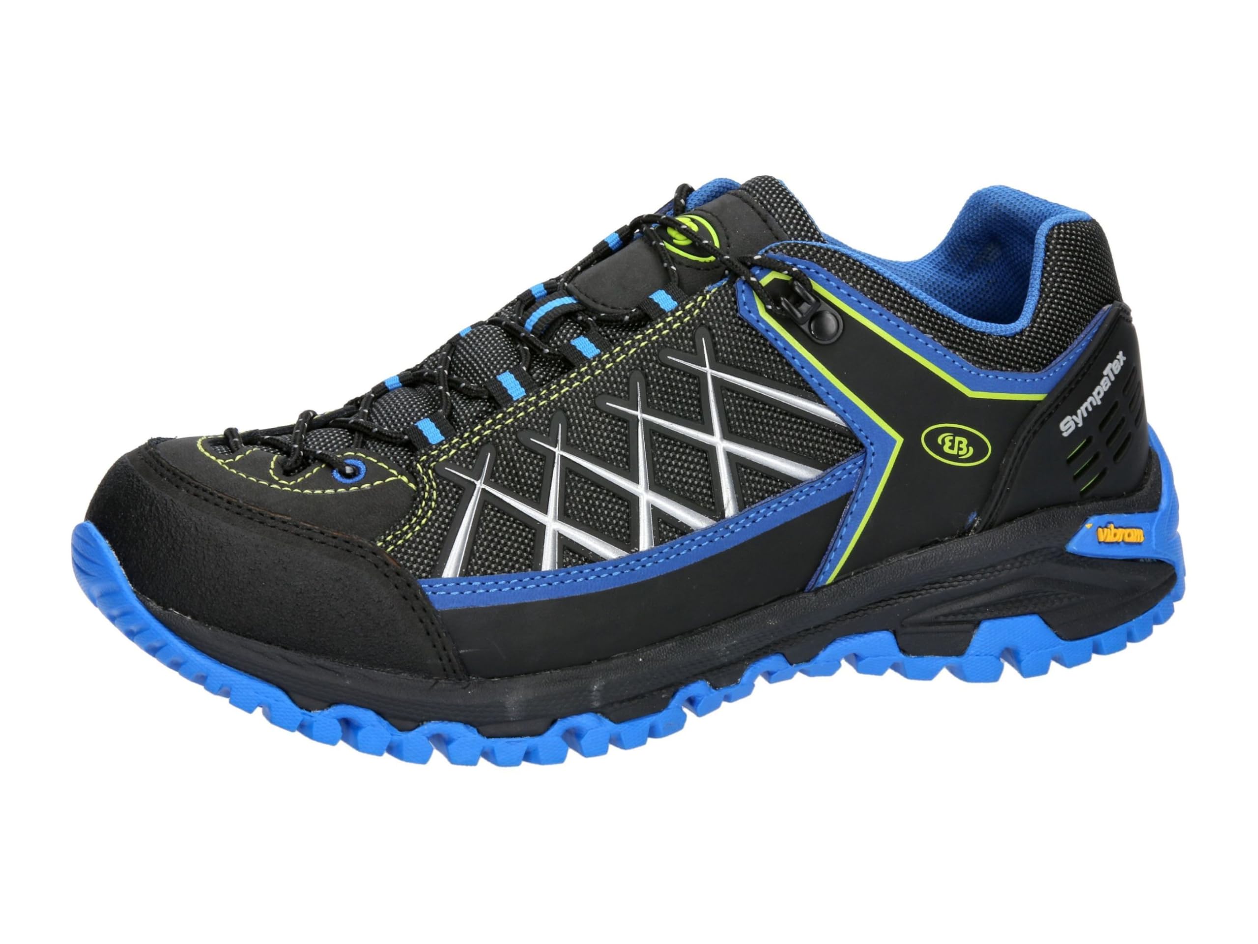 Brütting Unisex Mount Root Cross Running Shoe, Black/Blue/Lemon, 36 EU
