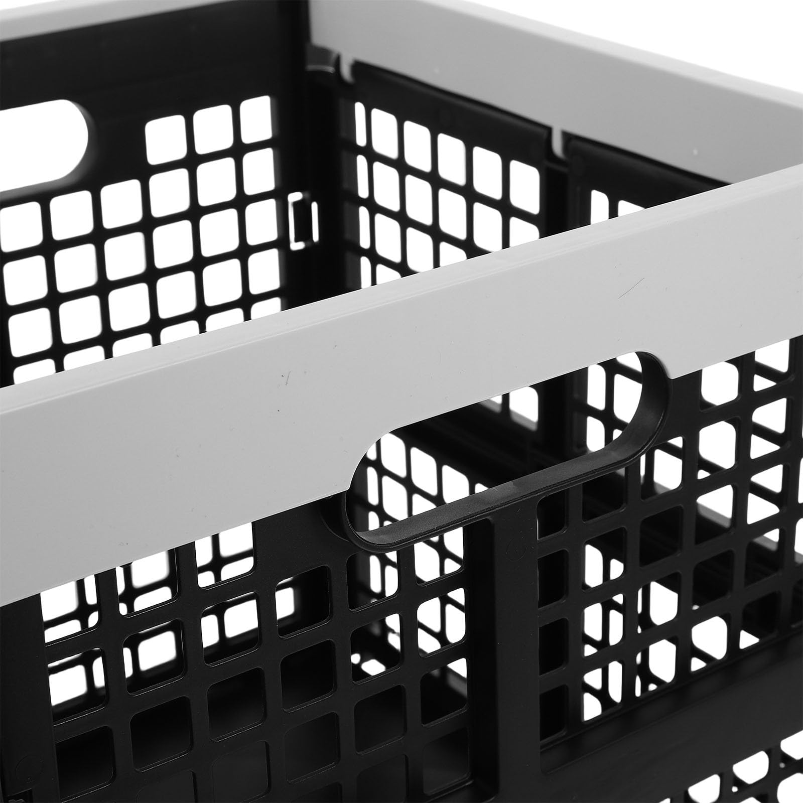 Lurrose Caja de plástico plegable con asas - Contenedor multiusos apilable para maletero de SUV - Caja de almacenamiento plegable para organización del hogar, garaje y mudanzas