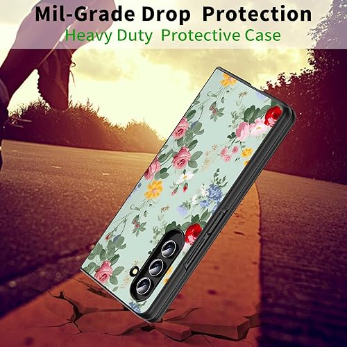 Vista 109 de Funda protectora para Samsung Galaxy Z Fold 5 2023 Slim Light Hard PC Shook Proof Funda protectora para Samsung Galaxy Z Fold 5 7.6 pulgadas - Flor