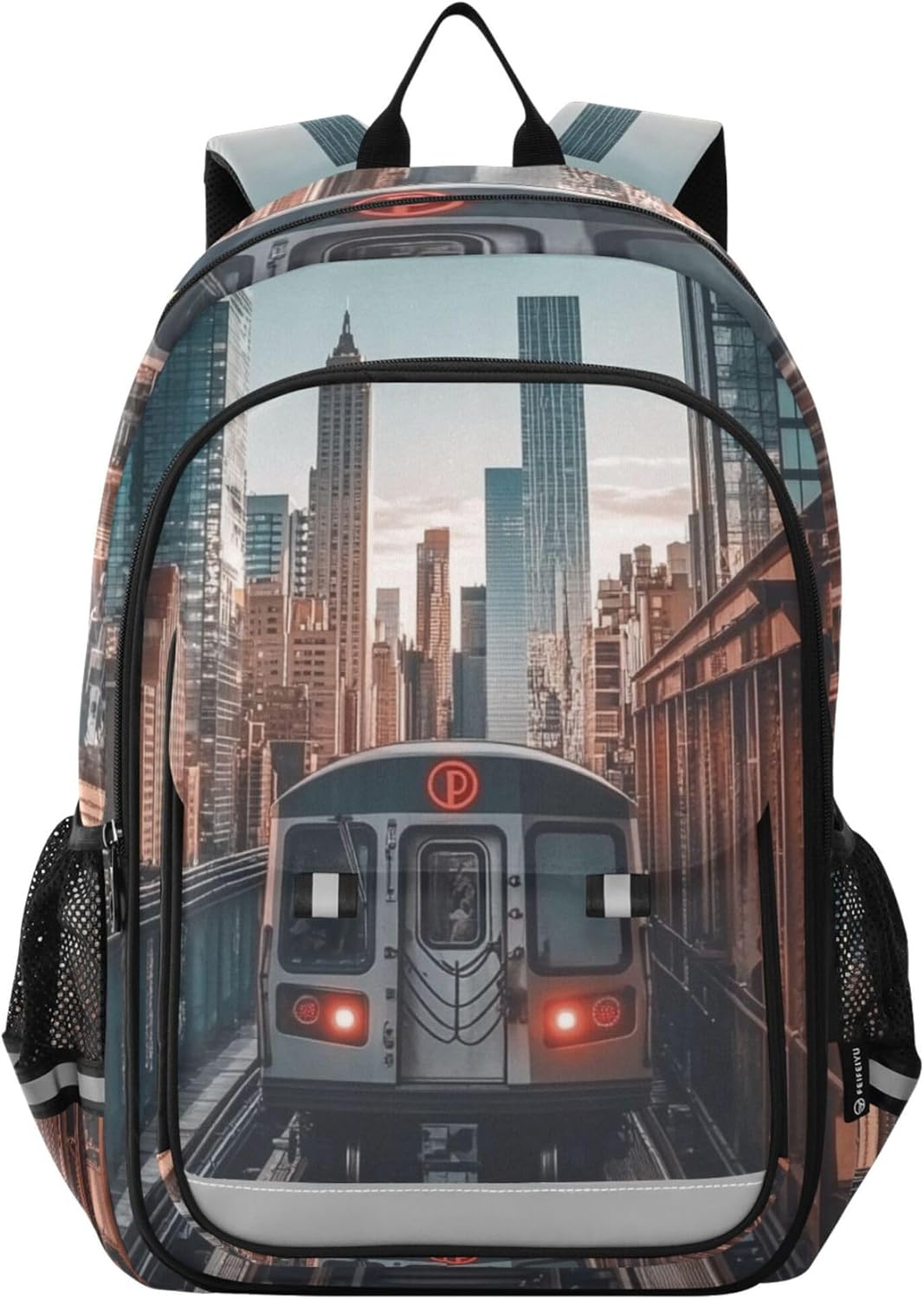 City Subway Backpack Lightweight Bookbag Laptop Backpack College School Bag for Teen Boys and Girls with Reflective Stripes