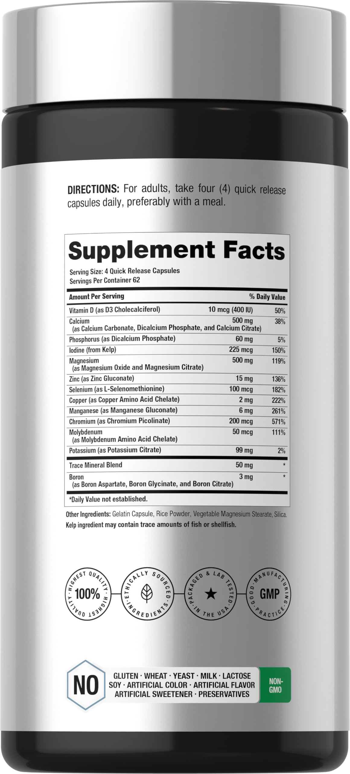 Horbäach Multi Minerals Supplement | 250 Capsules | Iron Free — Amazon image 2