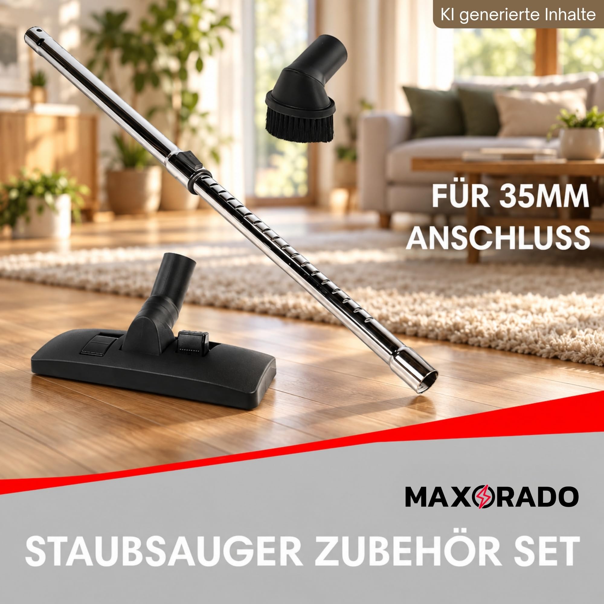 Maxorado 35mm Staubsauger Rohr Kombidüse Möbel Düse für Staubsauger Hanseatic Otto Ersatz für Original Bürste Set Küche, Haushalt & Wohnen