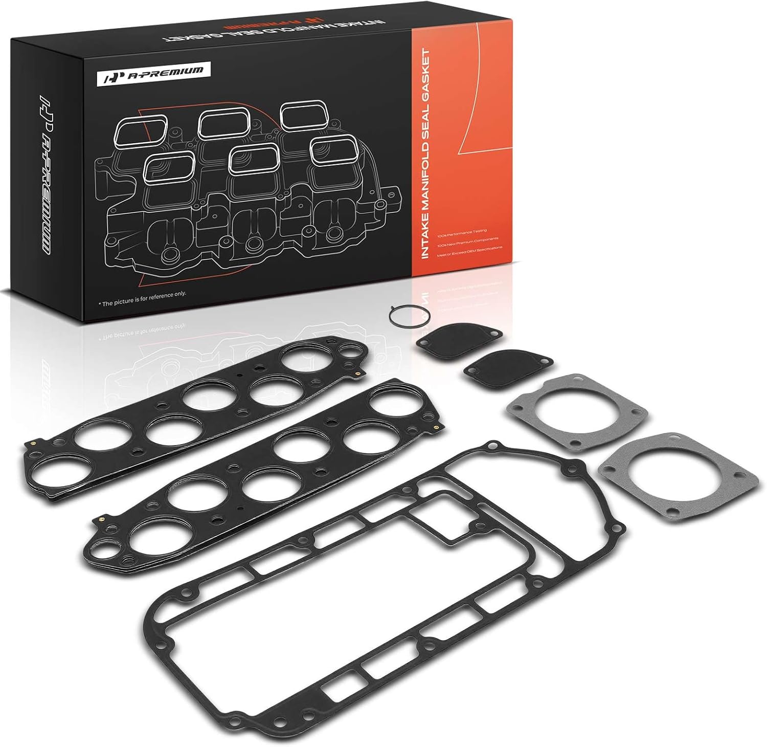 A-Premium Lower and Upper Engine Intake Manifold Gasket Set Compatible with Acura, Honda - Accord 08-12, Civic 12-15, Crosstour 12-15, CR-V 10-14, TSX 09-14, ILX 13-15, Only fits DOHC L4 2.4L