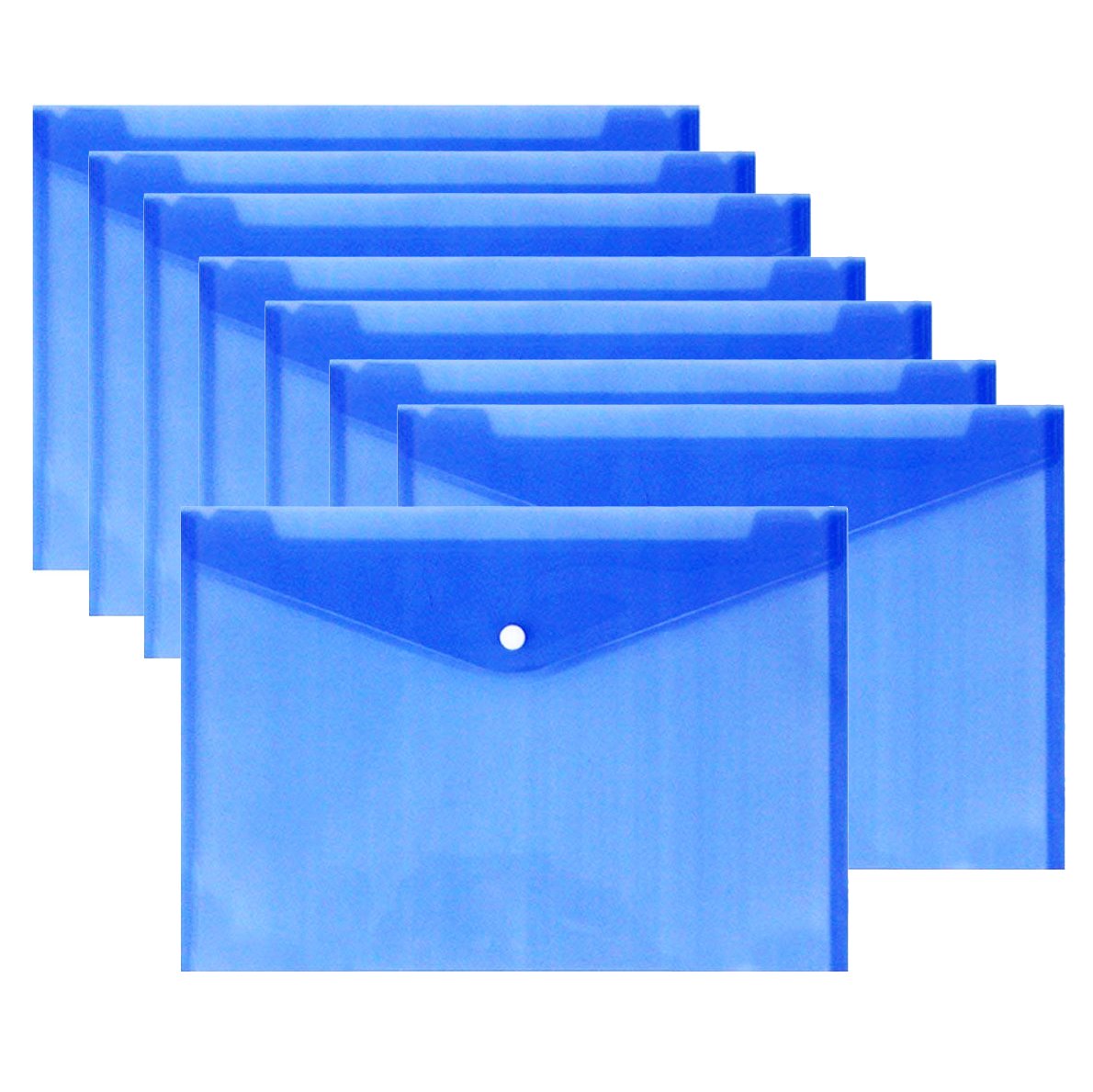 Carpeta de plástico transparente para documentos (tamaño A4, 12 unidades), color azul