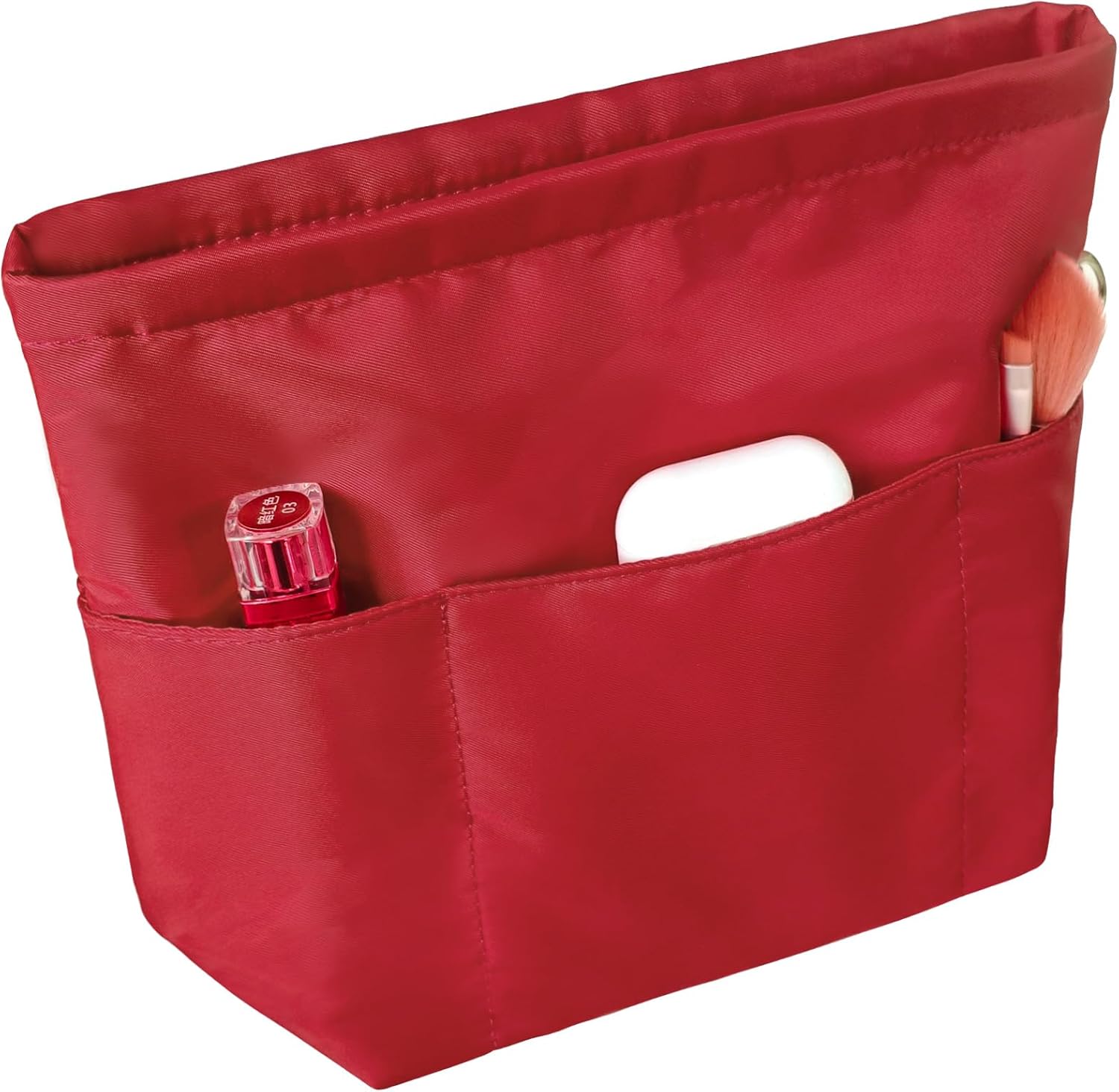 Vercord Purse Insert Organizers for Petite Tote Bag Organizer Insert Inside Handbag Shaper with Zipper Red