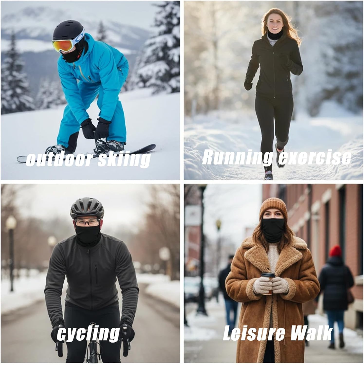 ISQ 2 Pack Winter Neck Gaiter Windproof and Warm Neck Warmer Outdoor Ski Mask Scarf