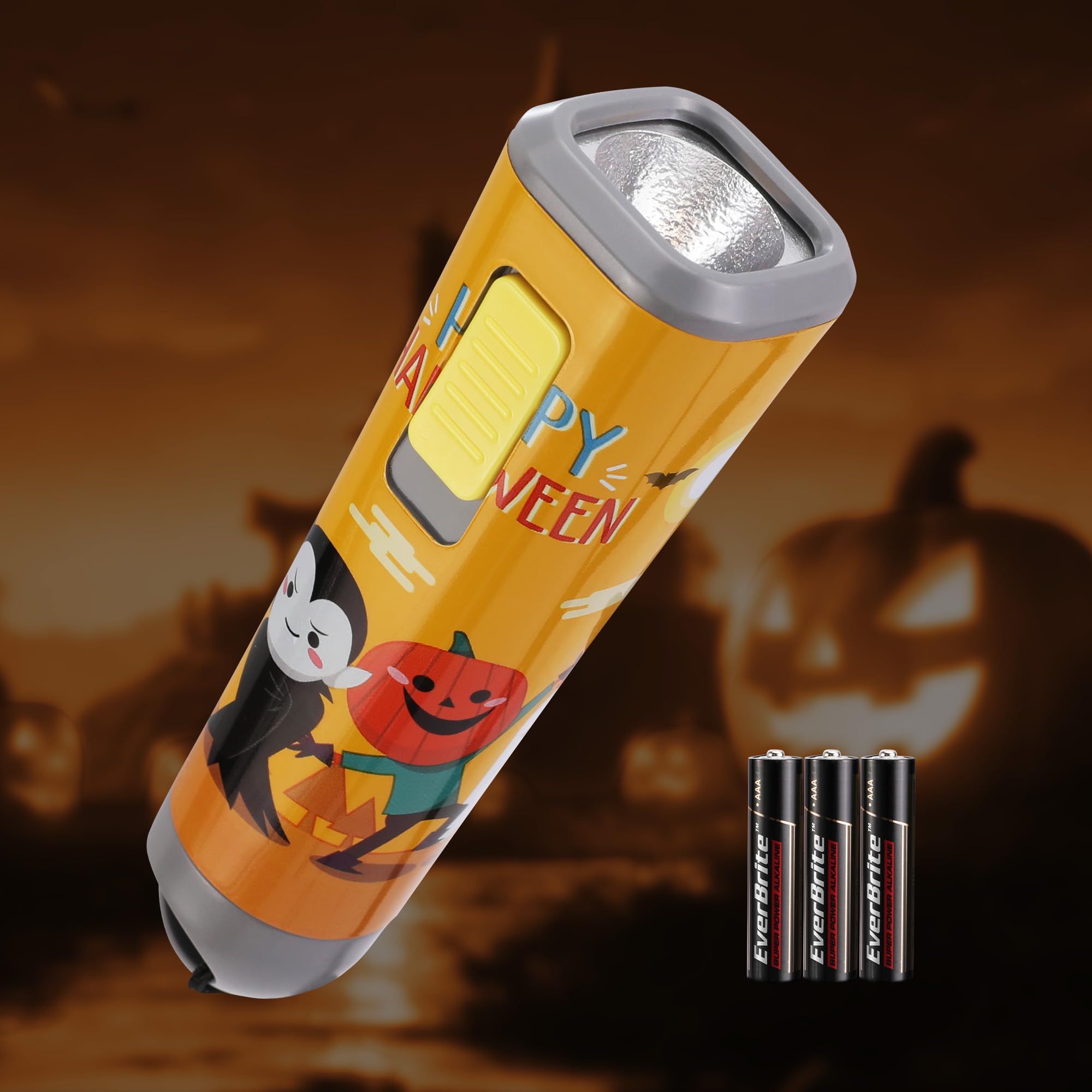 EverBrite Halloween Torcia per bambini con cavo, piccola torcia a LED per bambini 1W con 3 batterie AAA, regali di Halloween per bambini