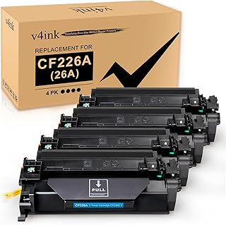 v4ink 4PK CF226A Toner Cartridge Compatible Replacement for HP 26A 26X CF226A Toner Cartridge Black for HP Pro M402n M402dn M402dw M402d MFP M426dw M426fdw M426fdn Printer