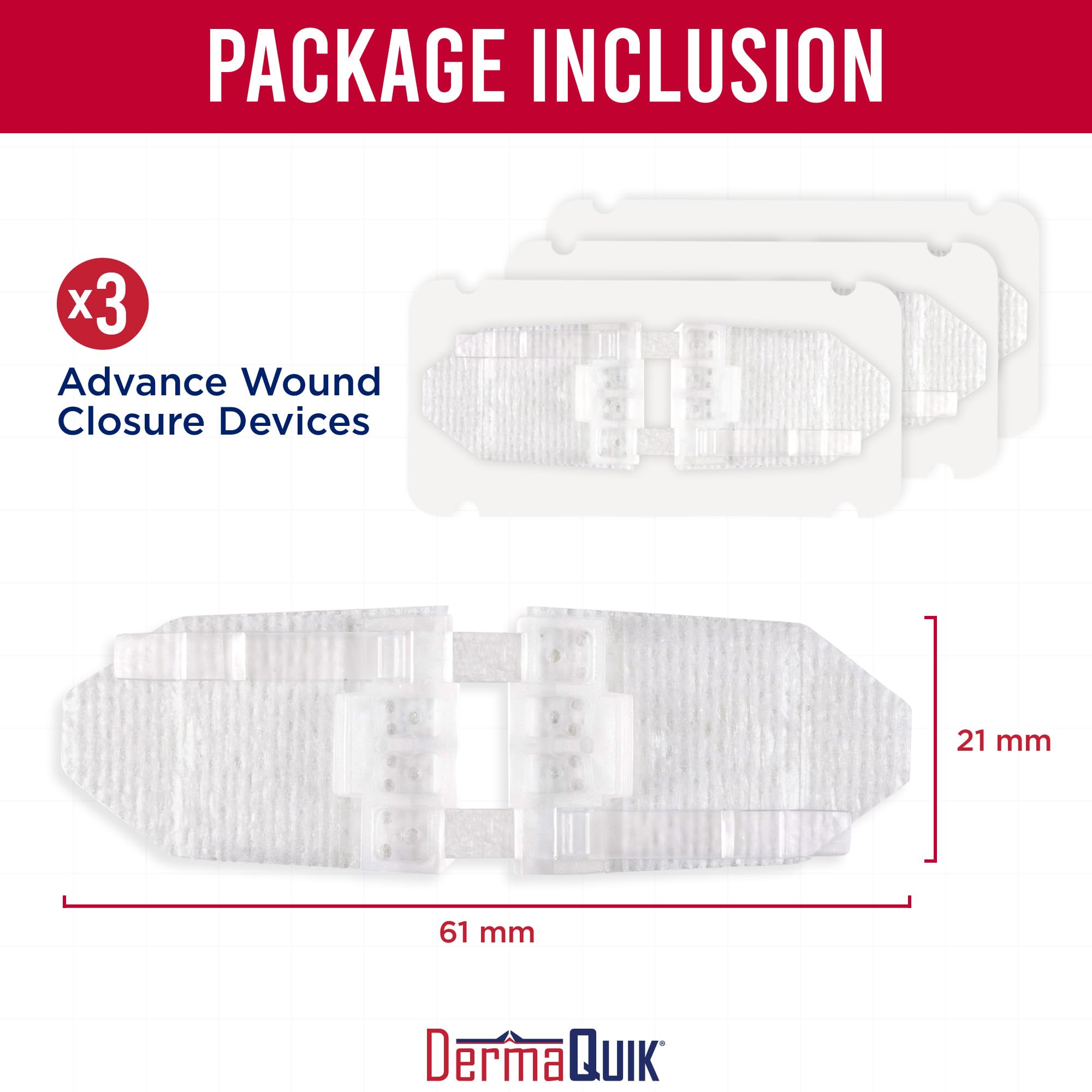 Home & Field Wound Closure Strips by DermaClip – 3 Pack Patented Laceration Strips, Upgrade from Small Butterfly Bandages for Wound Closure, Breathable, Zip Stitchless Kit — Amazon image 3