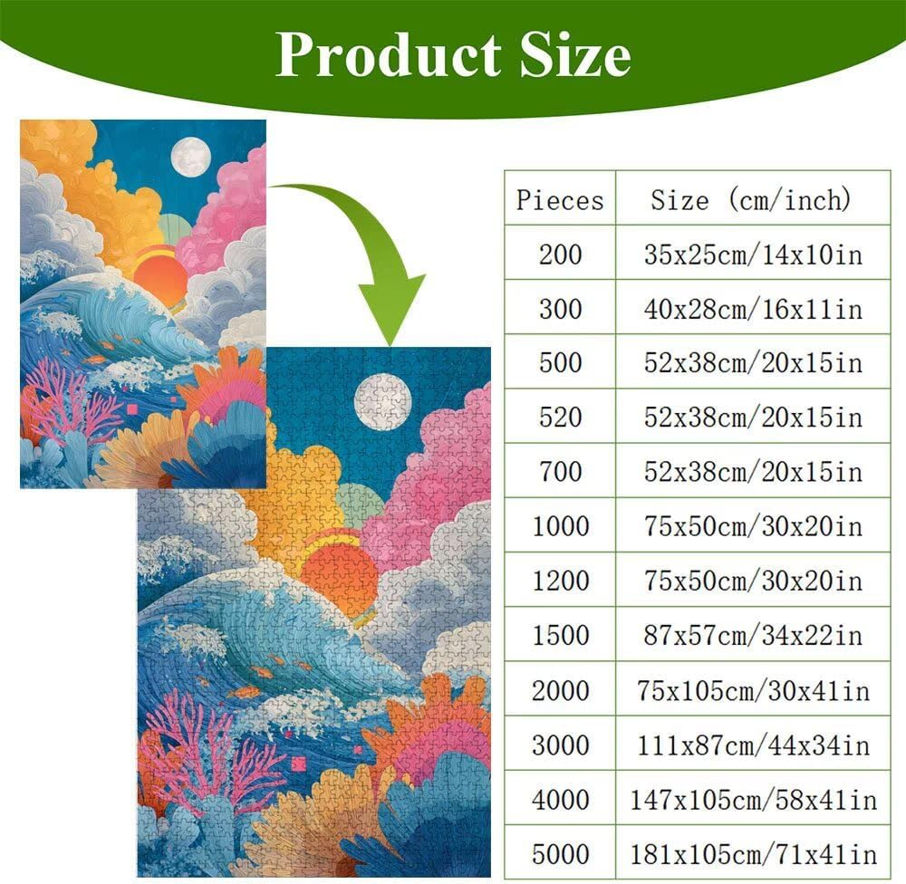 Puzzle 4000 sztuk abstrakcyjne i oceaniczne dla dorosłych puzzle z literami z tyłu i plakatem antystresowe hobby dekoracja ścienna prezent dekoracja dla kobiety mężczyzny 147 x 105 cm 14 lat