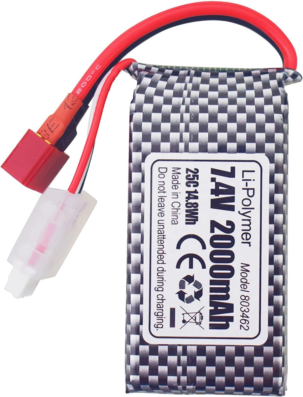 sea jump 2PCS 7.4V 2000mAh T-Plug Li Battery with 2-in-1 Charger for 9200 9200E 200E 9202E 9203E 9204E 9205E 9206E 2995 YC300 HM101 25-DJ02 9125 S920 S921 HB101 WLtoys Remote Control Car RC Boat Drone : Toys & Games