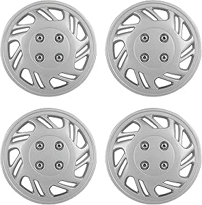 Amazon.com: OCPTY Universal Hubcaps 13 inch Wheel Cover, Silver Wheel ...