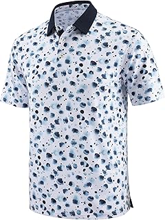 Men's Golf Polo Shirts Dry Fit Comfort Stretch Casual Shirt Short Sleeve Perfomance Moisture Wicking Funny Print