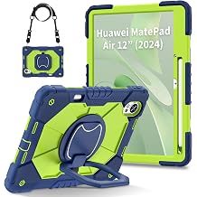 Case for Huawei Matepad Air 12 inch 20252024/MatePad 12X 2025,A Beautifully Designed Shockproof and Drop-Resistant with Shoulder Strap/A Hand Strap/Bracket/Pen Slot. Navy Blue+Green