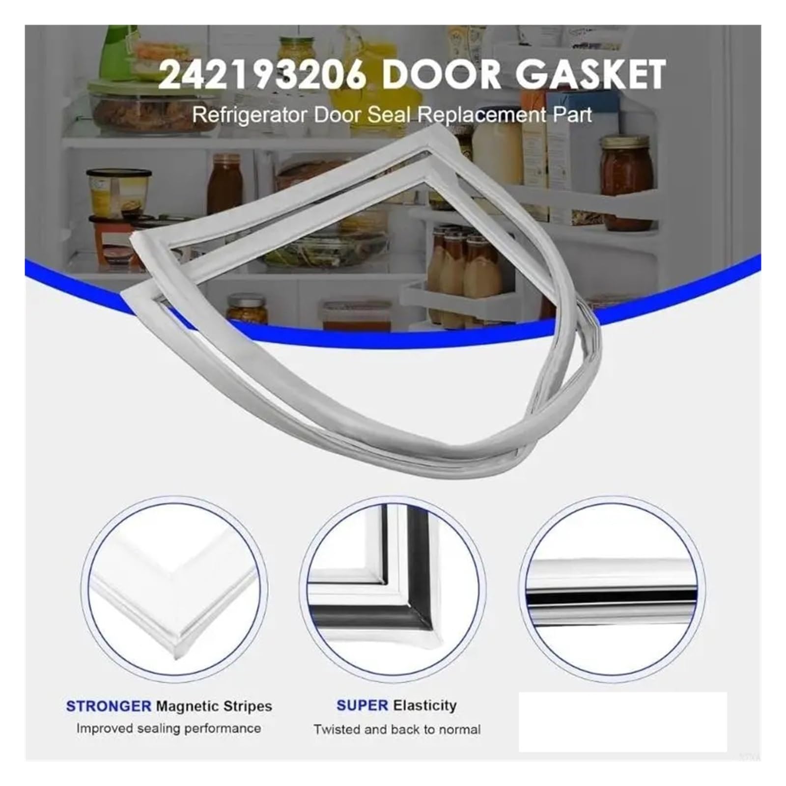 HIZON Gummi-Kühlschrank-Türdichtung, Ersatz for viele Modelle 242193206 AP5806733 PS9493819 X7XA