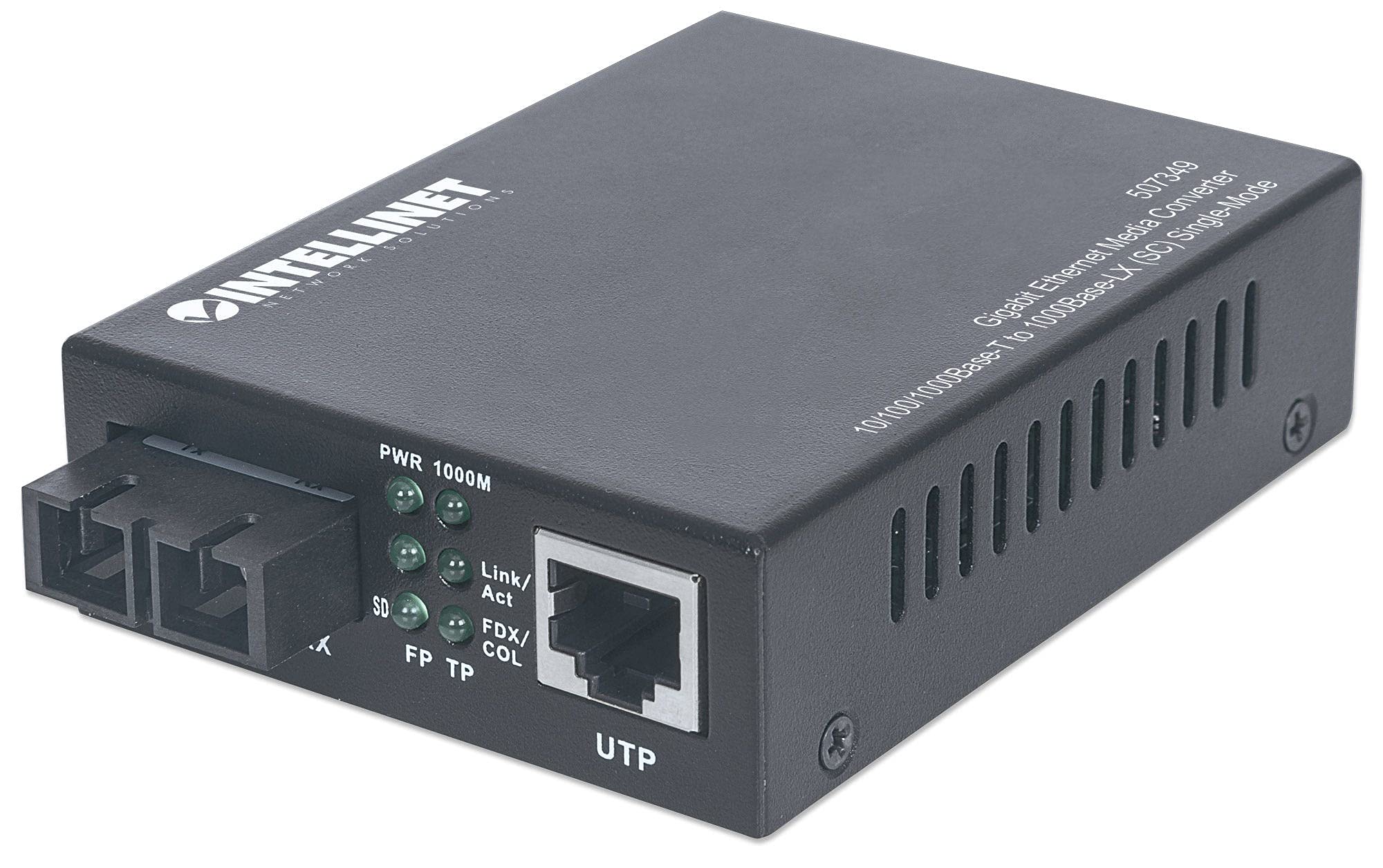 Intellinet 507349 convertitore multimediale di rete 1000 Mbit/s 1310 nm Modalità singola Nero