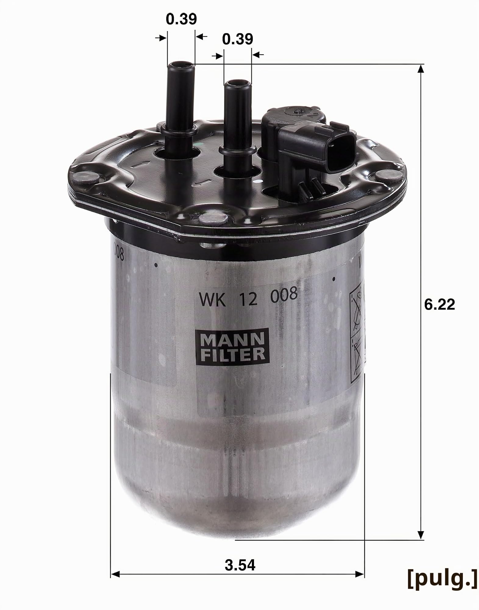 MANN-FILTER, WK 12 008 Filtro de combustible | Para Turismos, Protección sistema combustible, Protección inyectores, Combustible limpio, Calidad original OE