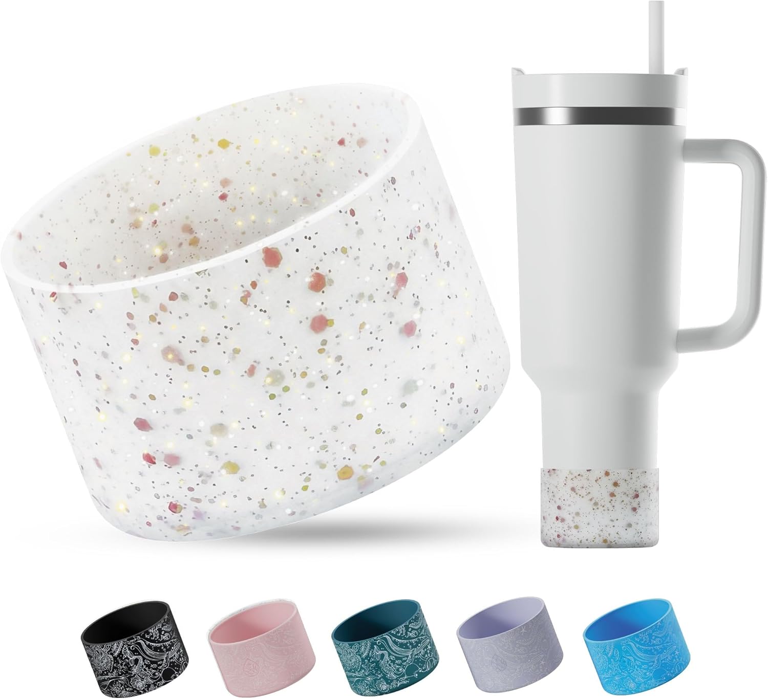 REUZBL Glow up Glitter Bottle Boot Sleeve for Stanley