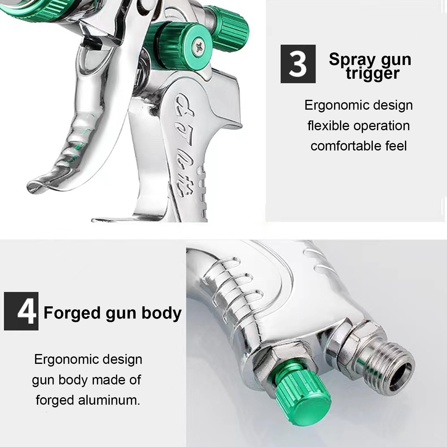 HVLP Pistola a Spruzzo Ad Alta Atomizzazione,Con 5 Ugelli Da 1,4/1,7/2,0/2,5,Aerografo Per Verniciare 600mlinclude Guanti, Chiavi Inglesi e Altri Accessori,Per Riparazioni Di Piccoli Mobili Per Auto,