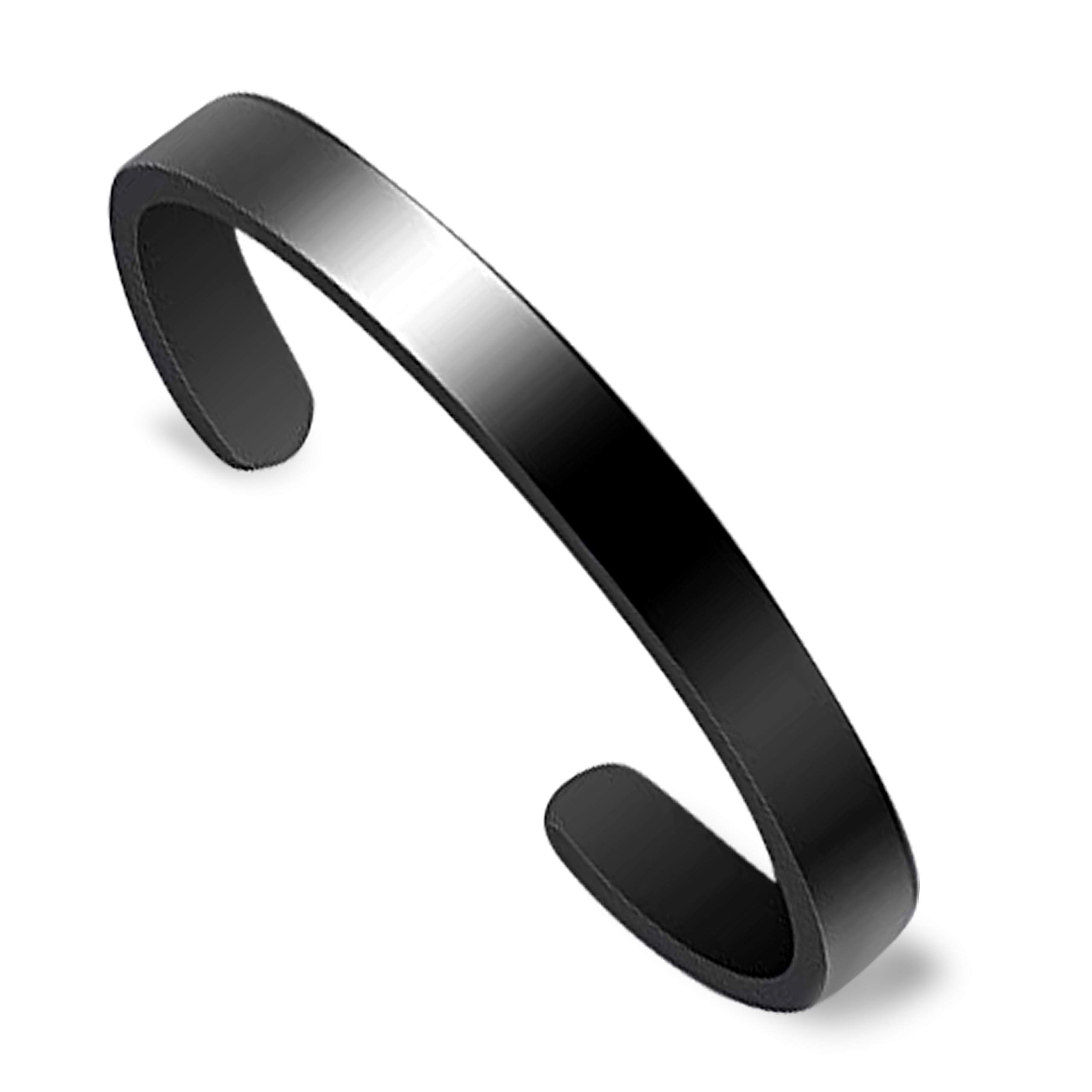 MEENAZ Plain High Openable Adjustable Big Strong Heavy Pure Stainless Steel, Copper, Brass & Alloy Kada Cuff Bracelet for Men & Boys (KADA M103) (Black) (Free Size) (B08W8T5FBV) Amazon Price History, Amazon Price Tracker