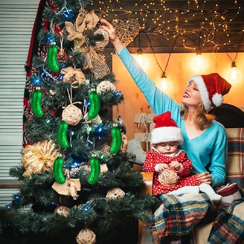 Vista 2 de Ochine Adorno de cristal soplado de encurtido navideño - Decoración colgante para árbol de Navidad