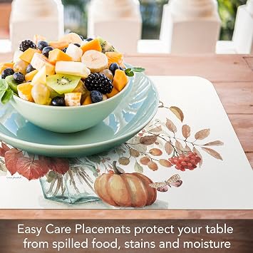CounterArt Autumn in Nature Reversible Easy Care Placemat 4 Pack