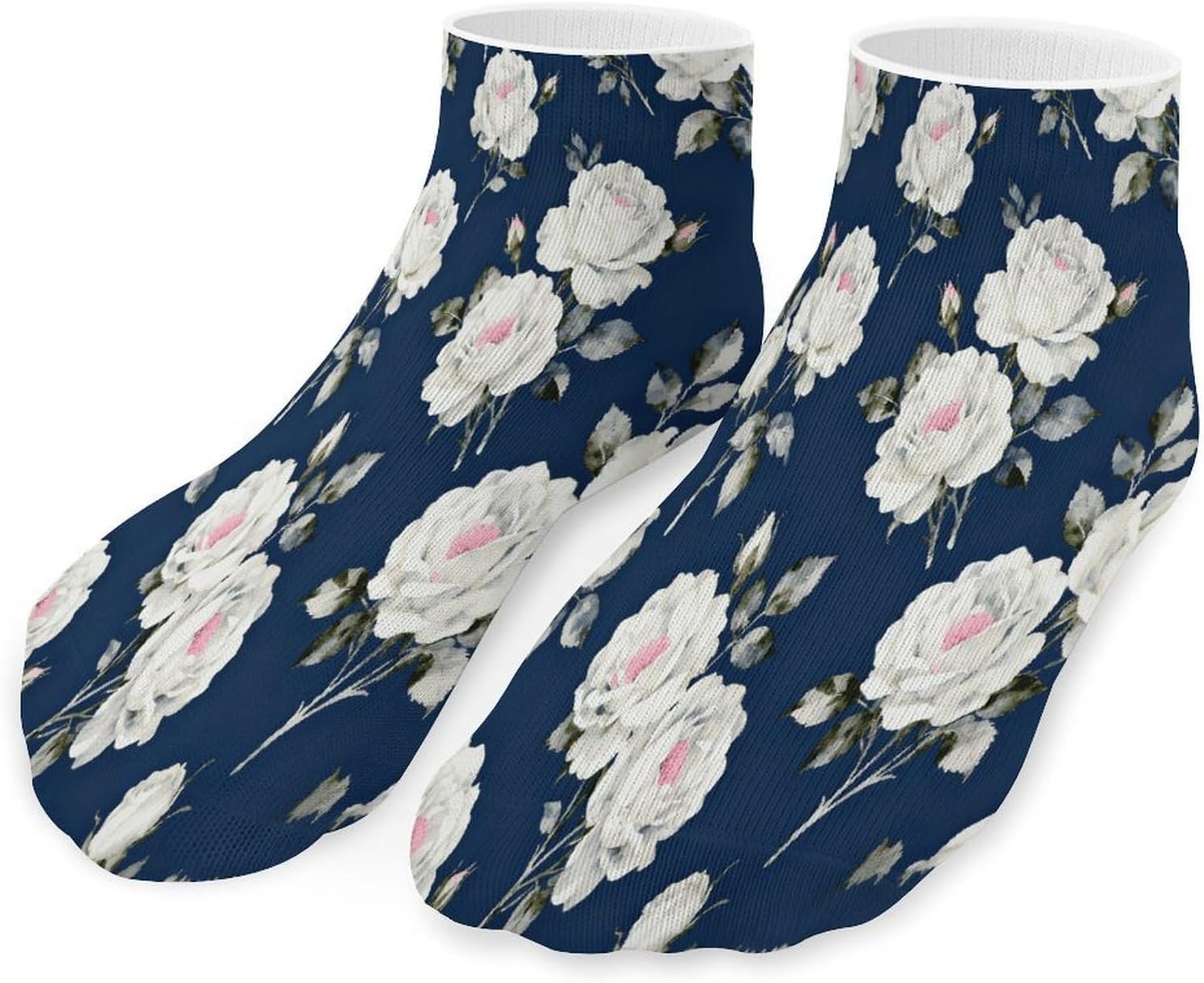 Fresh Rose Crew Sock for Men Women Funny Novelty Socks Athletic Ankle Socks Comfort Soft Low Cut Tab Sock 5 Pairs