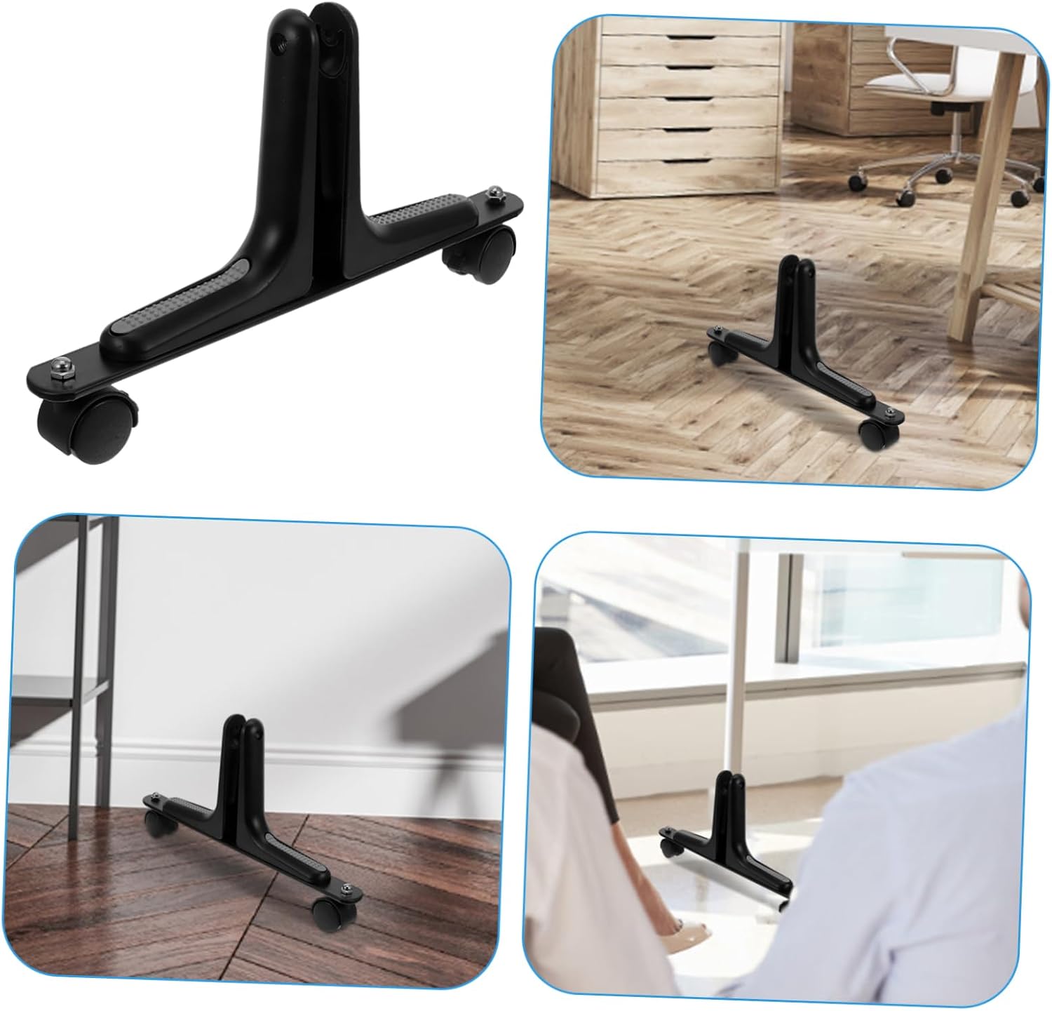 HOMSFOU Sturdy Metal Mobile Screen Feet for Room Divider Office Partition Folding Screen (4 Pack)