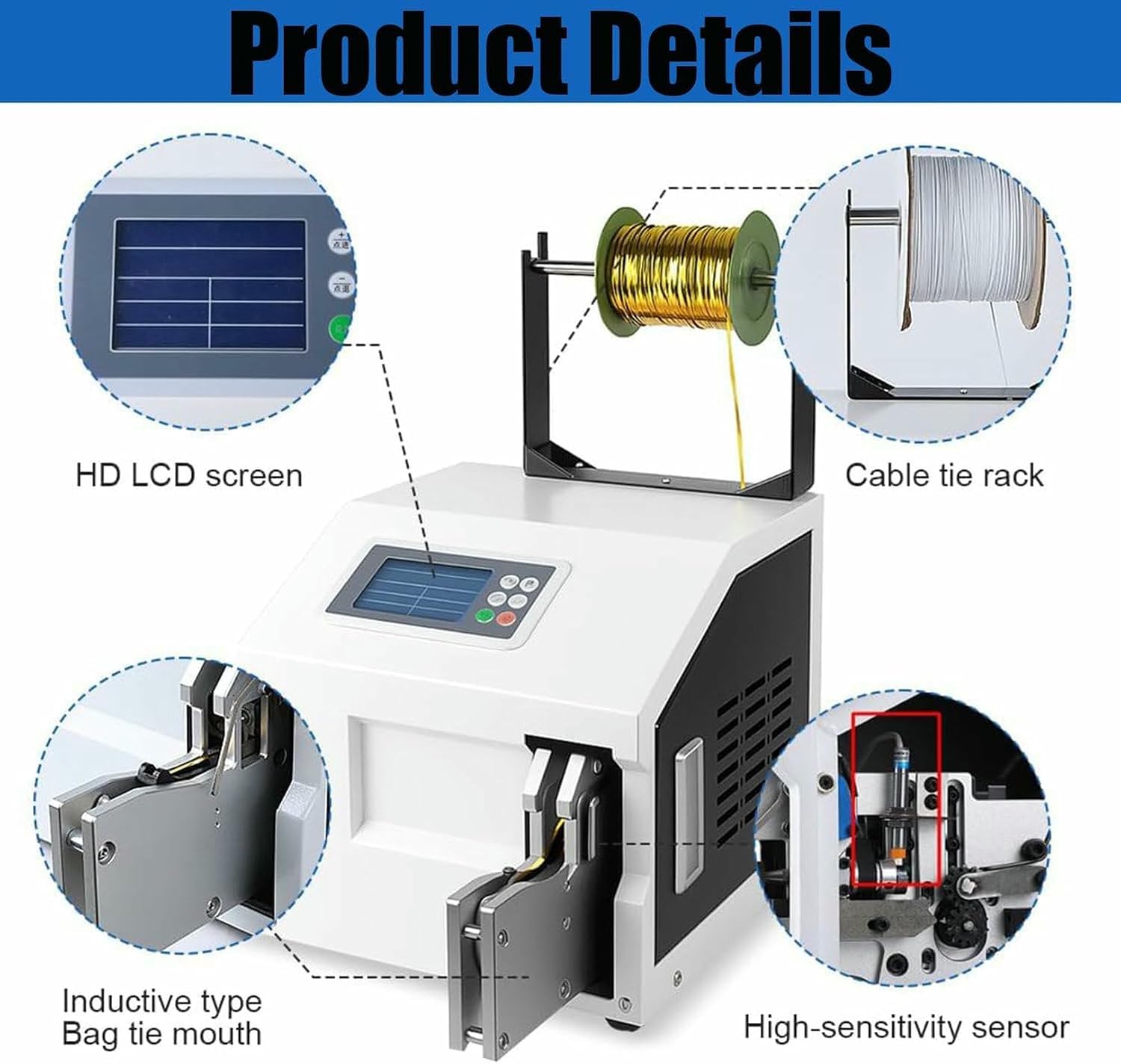 Automatic Wire Twister,Semi-Automatic Twist Tie Machine,Wire Harness Binding Machine,for Efficient Packaging in Supermarkets, Bread, Toys