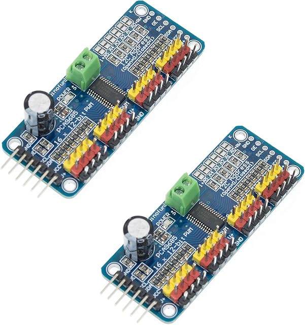 XTVTX 2pcs PCA9685 16 Channel 12-Bit PWM Servo Motor Driver IIC Module compatible with Arduino Robot