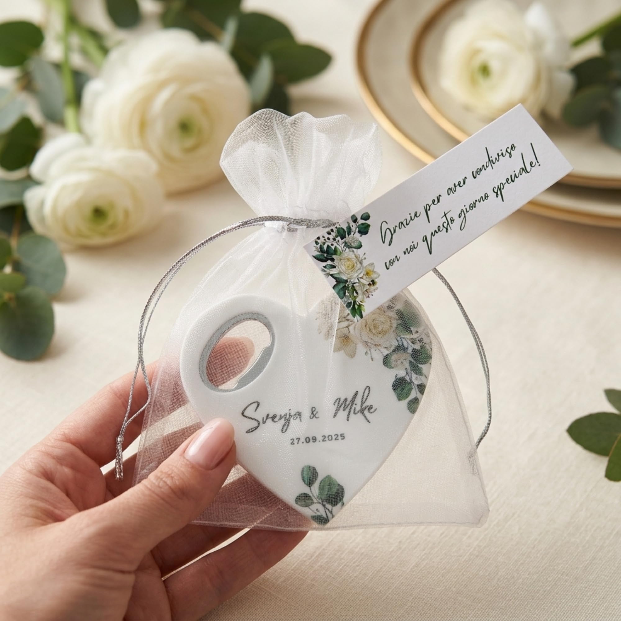 Personalisierte herzförmige Hochzeit Gastgeschenke Magnet-Flaschenöffner, individuelle Bridal-Shower Geschenke mit, Partygeschenk zur Hochzeit (Set mit 30 Stück)