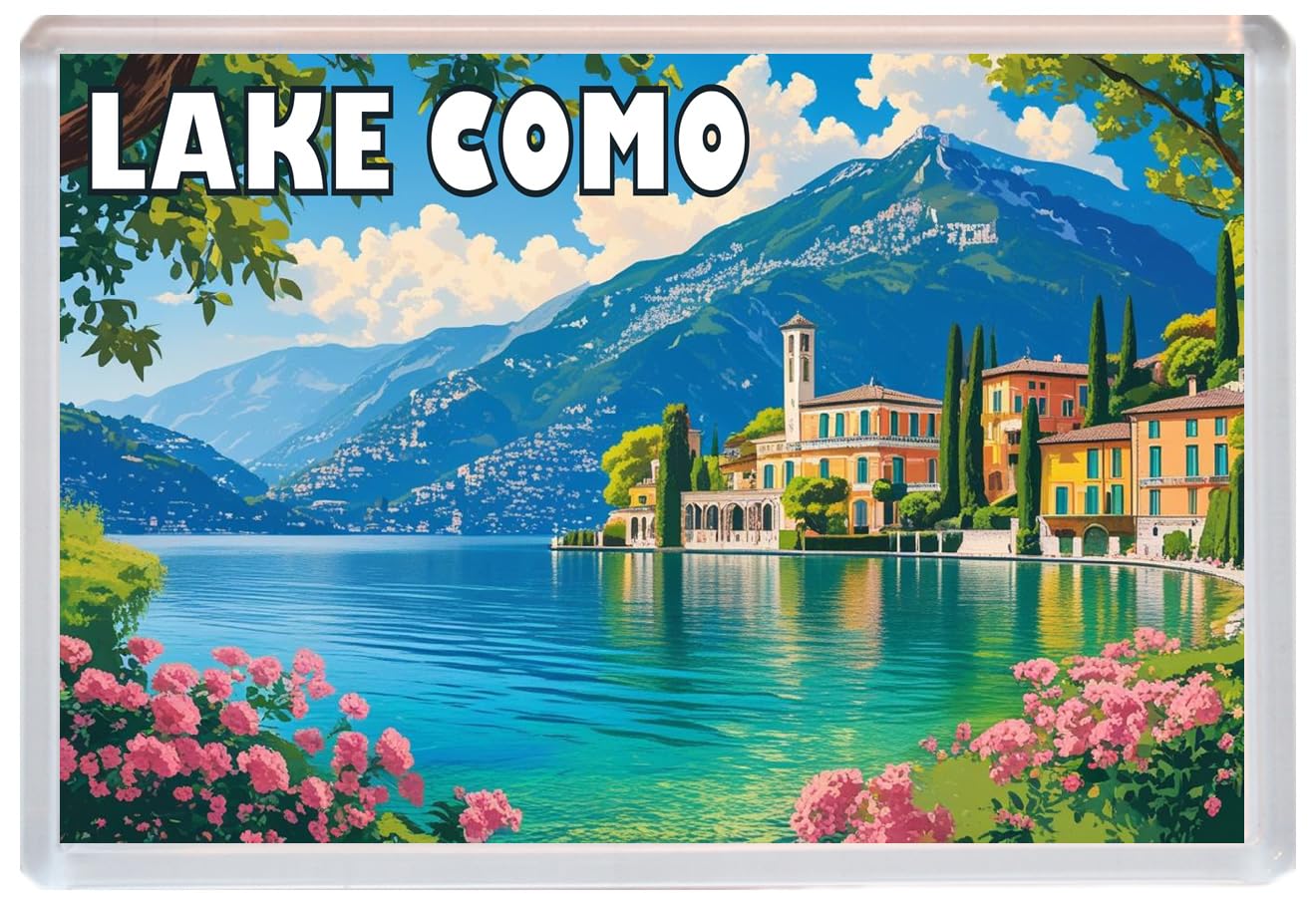 Baked Bean Store Multicolor Lake Como - Italy - Jumbo Artistic Fridge Magnet 96 X 67Mm