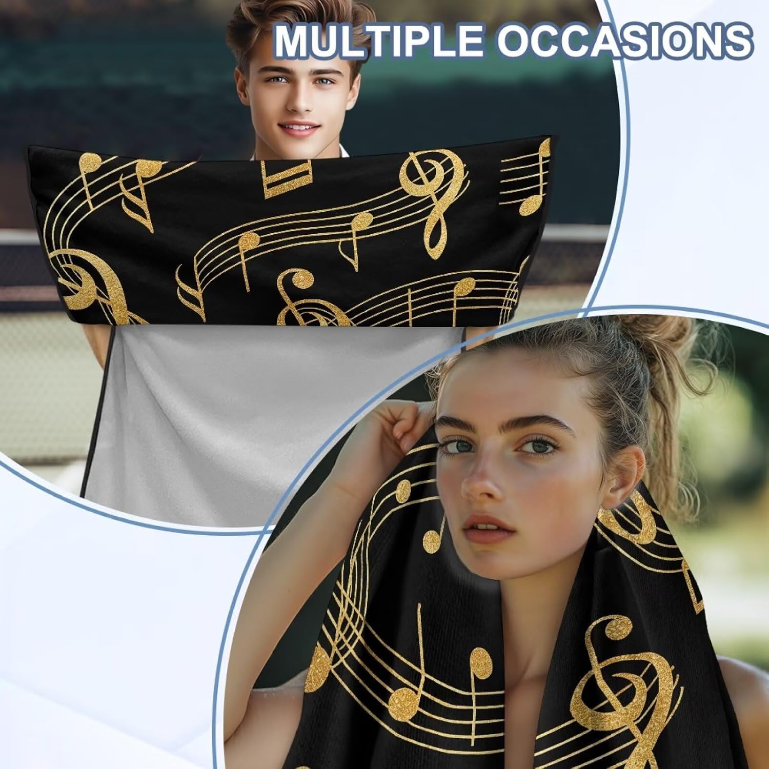 Music Note Pattern Seat Covers for Car, Universal Fit Car Decoration Accessories Anti Dust Auto Front Seat Slipcover with Storage Bag, 2 Pack