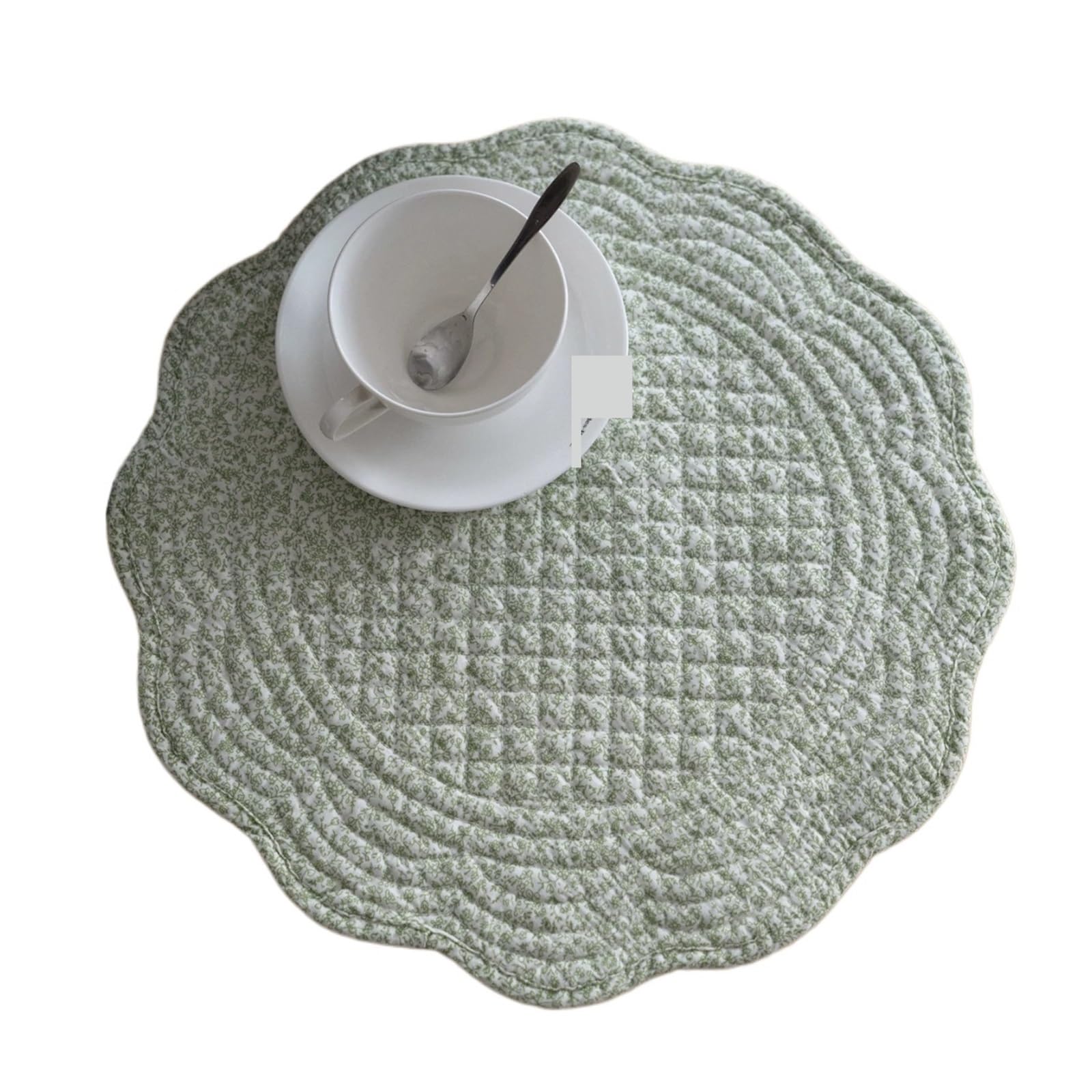 Manteles Individuales Acolchados de algodón Manteles Individuales Acolchados, manteles Redondos Lavables for Mesa, de Tela algodón 14 Pulgadas, con Relleno Microfibra(Color 3,Round_4 PCS)