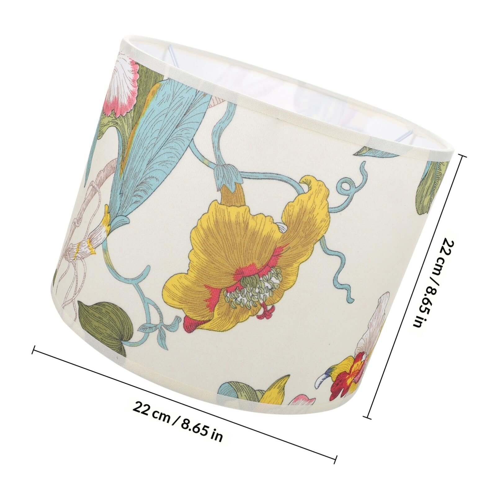 Housoutil Paralume Floreale a Tamburo Stampa Fiore di Vite 22 CM per Lampade da Tavolo Camera da Letto e Soggiorno Facile da Montare Stili multipli