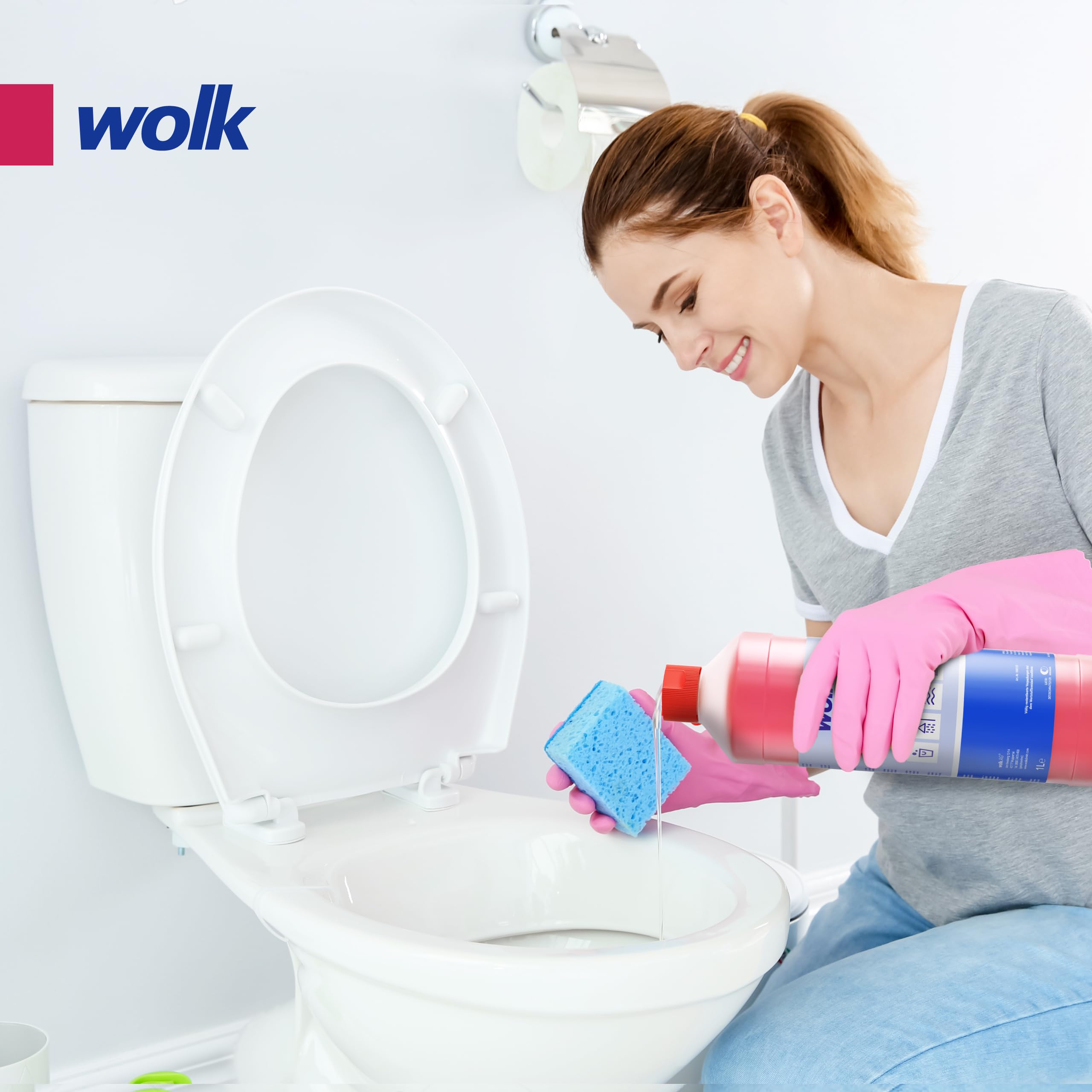 wolk 10x 1 L Sanitärreiniger Profi Extra Stark - Bad & WC Reiniger | Kalkentferner extra stark gegen Urinstein - Duschreiniger, Kalklöser & Fliesenreiniger Bad für Dusche & Toilette