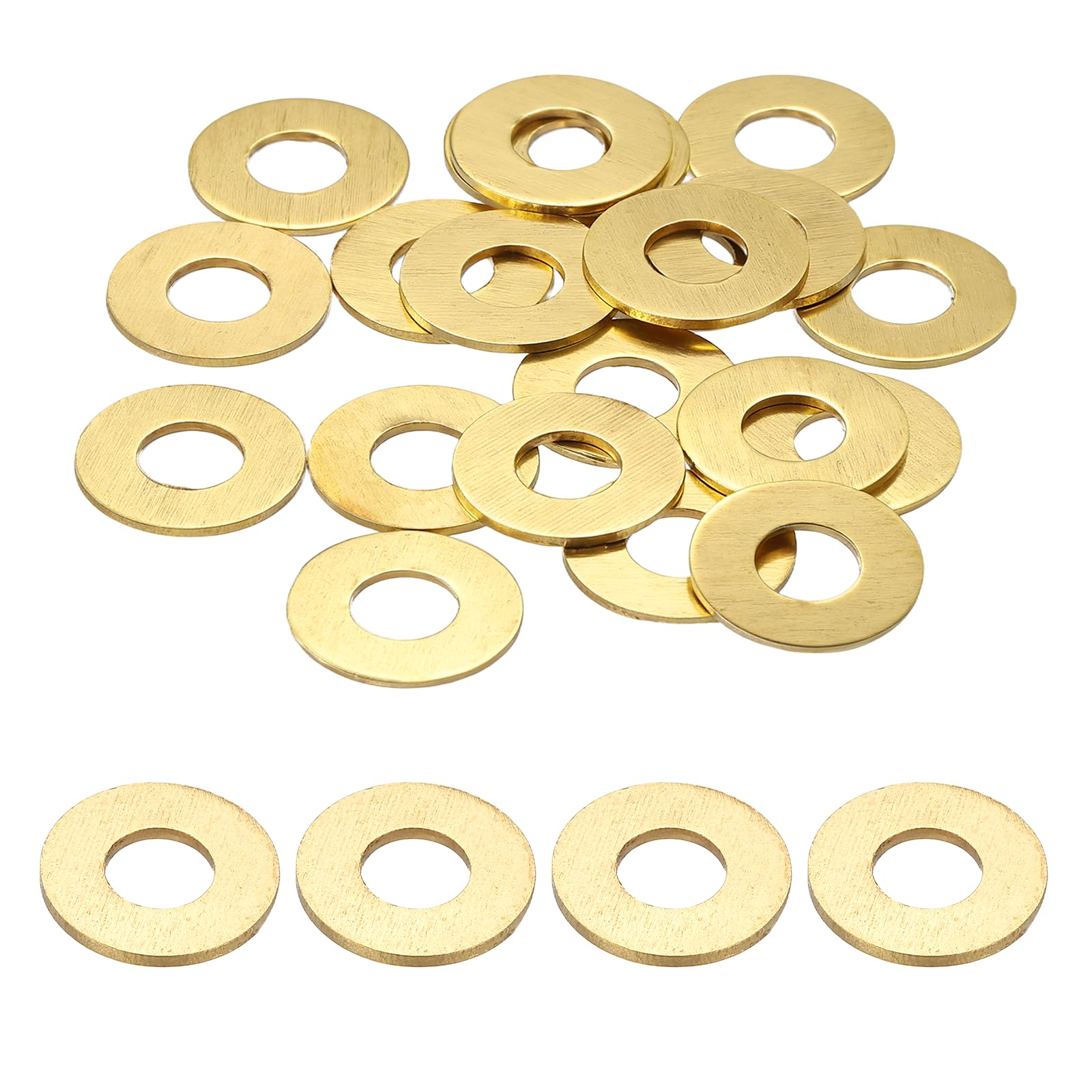 PATIKIL M6 Flat Washers, (14mm OD 1mm Thickness, Golden) (25 Pcs), Brass Metric Sealing Gasket Ring Crush Washer Spacers for Faucets/Garden/Bolts/Screws/Hose Pipe