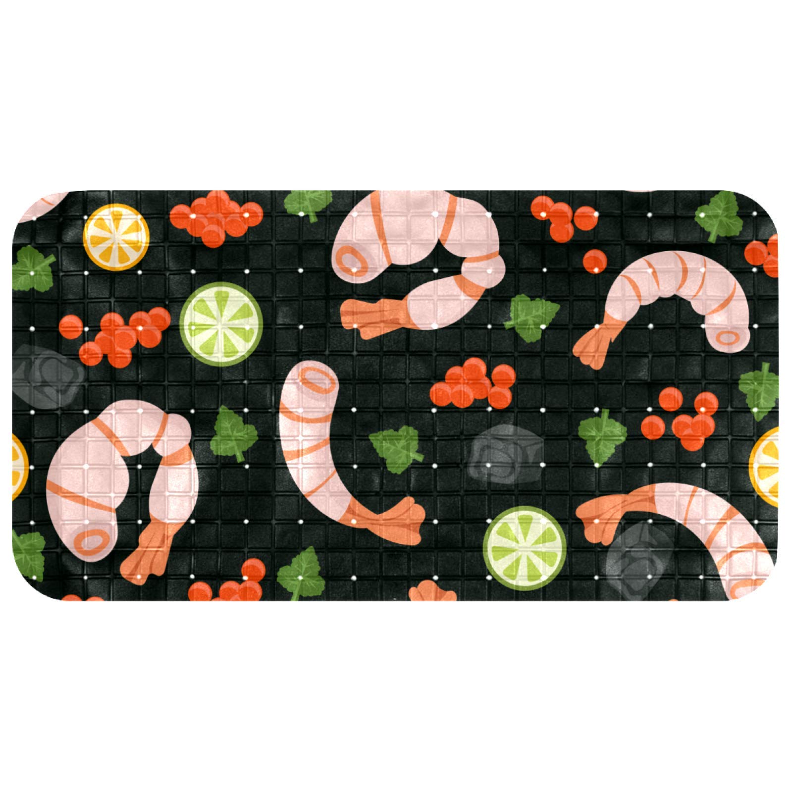 Alfombra para bañera Bennigiry de gambas antideslizante de 37x68 cm