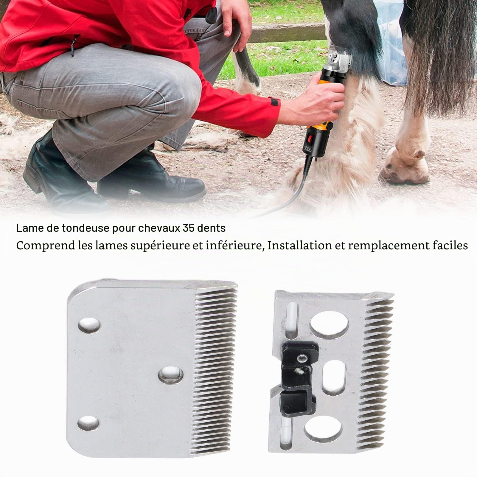 Fyearfly Tondeuse à Mouton 35 Dents - Lame de Cisaillement pour Toilettage de Chevaux, Bétail Domestique, Chèvres et Agneaux