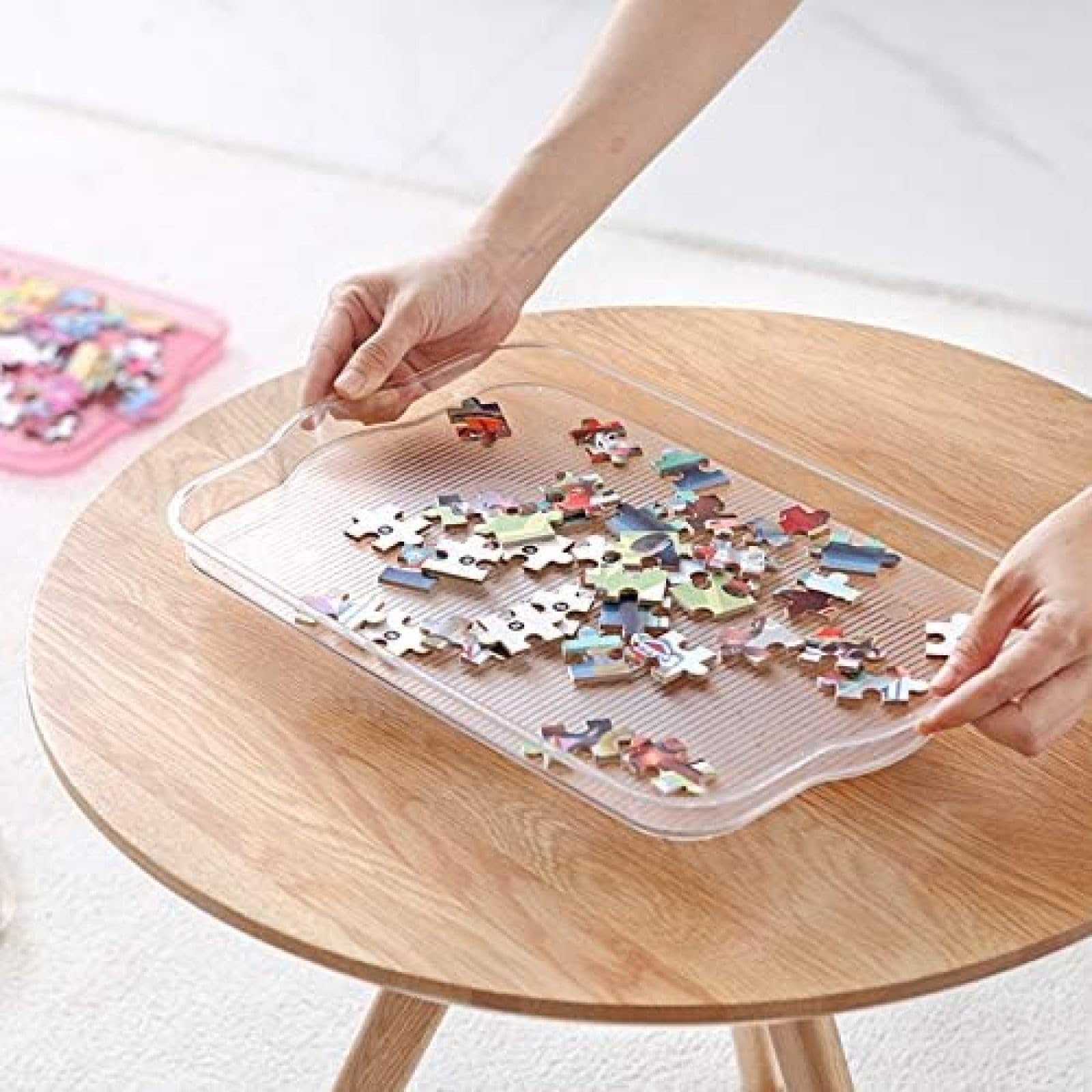 8 tacek do sortowania puzzli, które można układać w stosy, zmieszczą się do 1000 sztuk Sortowniki do układania puzzli do sortowania prezentów dla puzzli, mały szary