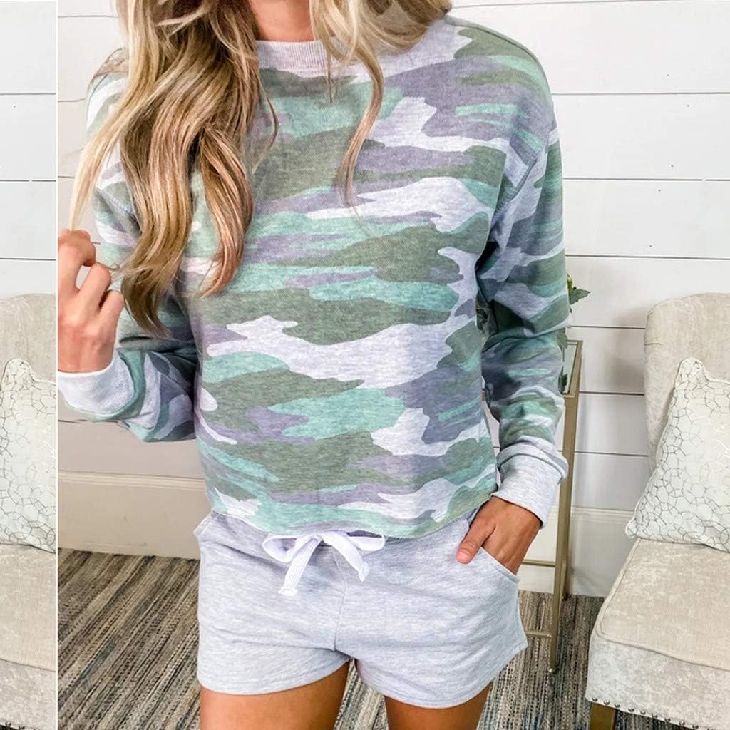 Crew-Neck Camouflage Blouse 452 Women's Tops Cotton Long Sleeve Rap Breastfeeding Maternity Mock yun 2692 Tunic Crochet Animal Waist Suit Tray Swim Cowl Size Peplum : Clothing, Shoes & Jewelry