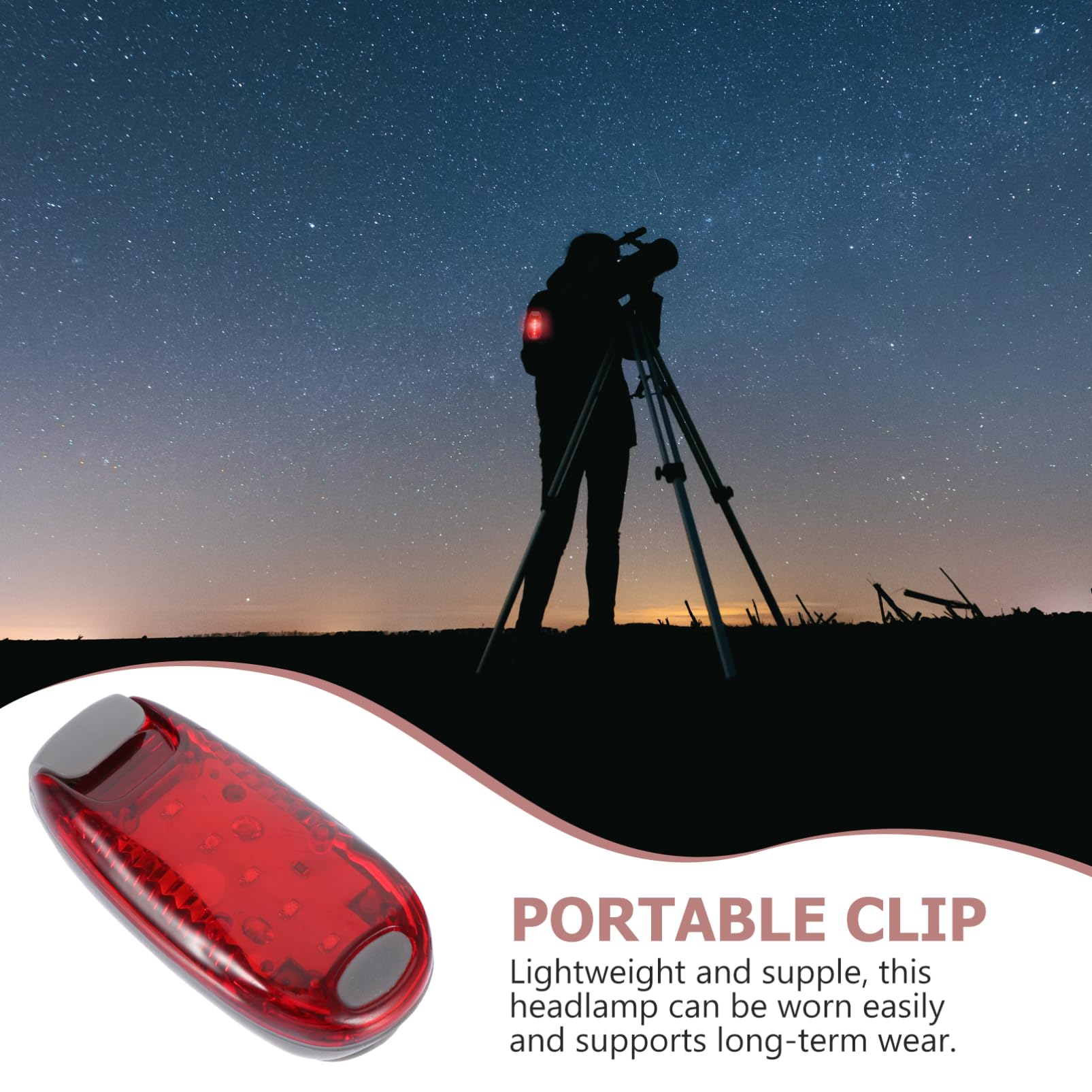 ibasenice 2sets Warning Light Night Running Headlamp Outdoor Clip Light Abs Material Durable Waterproof for All Activities 2pcs*2