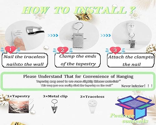 Miniatura 4 de QGHOT Tapiz japonés de paisaje, tapiz asiático para colgar en la pared, naturaleza china, puesta de sol, tapiz de pared escénico para dormitorio,