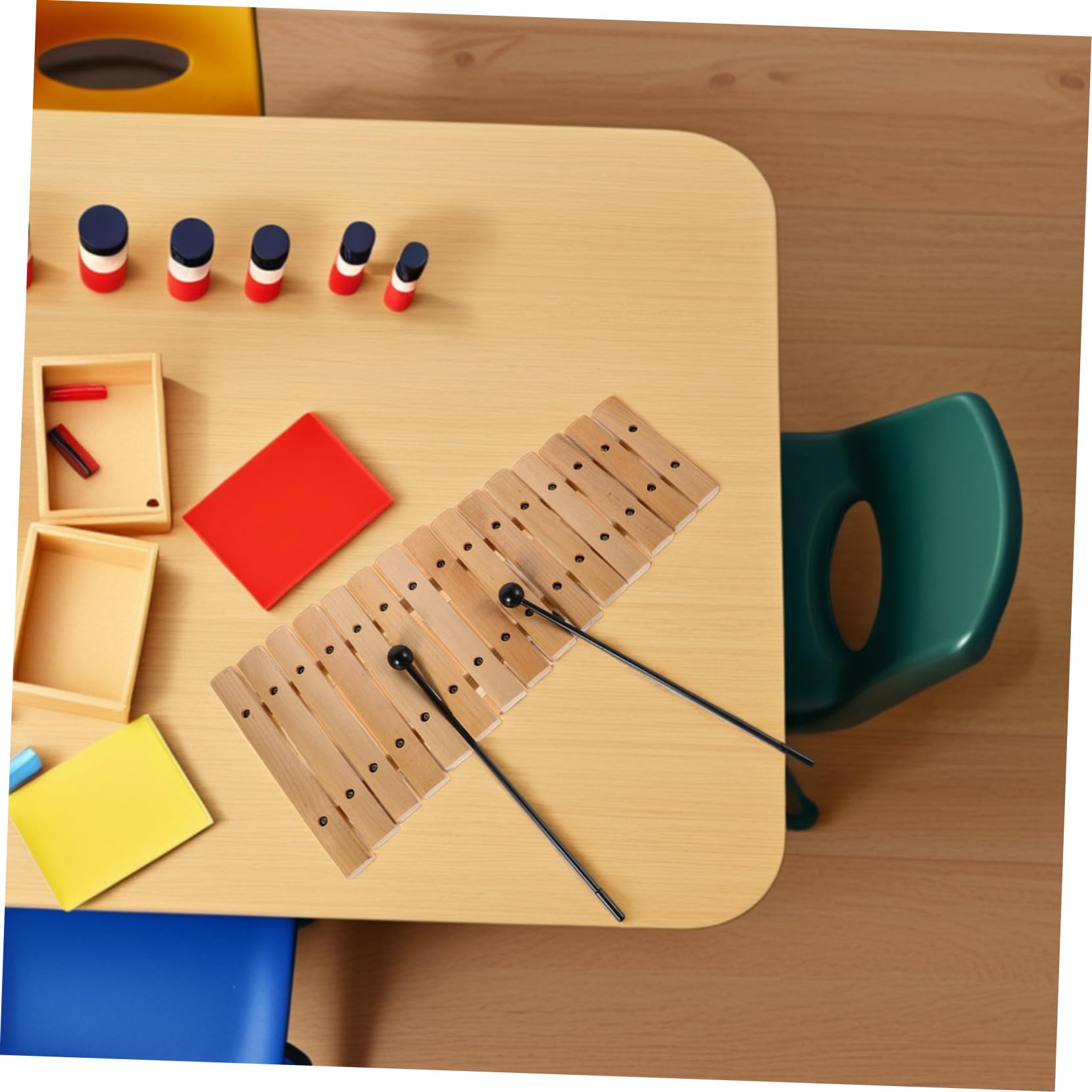 Xilofono in Legno Montessori 15 Note Strumento Orff Educativo per Ragazzo Ragazza Apprendimento Sensoriale Sviluppo Musicale Giocattolo Didattico Asilo e Casa