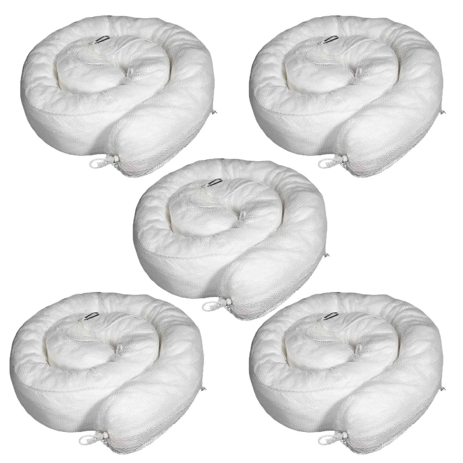 Déversement Absorbant Chaussettes pour Huile 3mx12,7cm(L X Dia.) Kit de Déversement D'huile,Carburant,Fluides à Base D'hydrocarbures Absorbe 30L par Bôme(Size:Pack of 5,Color:Blanc)