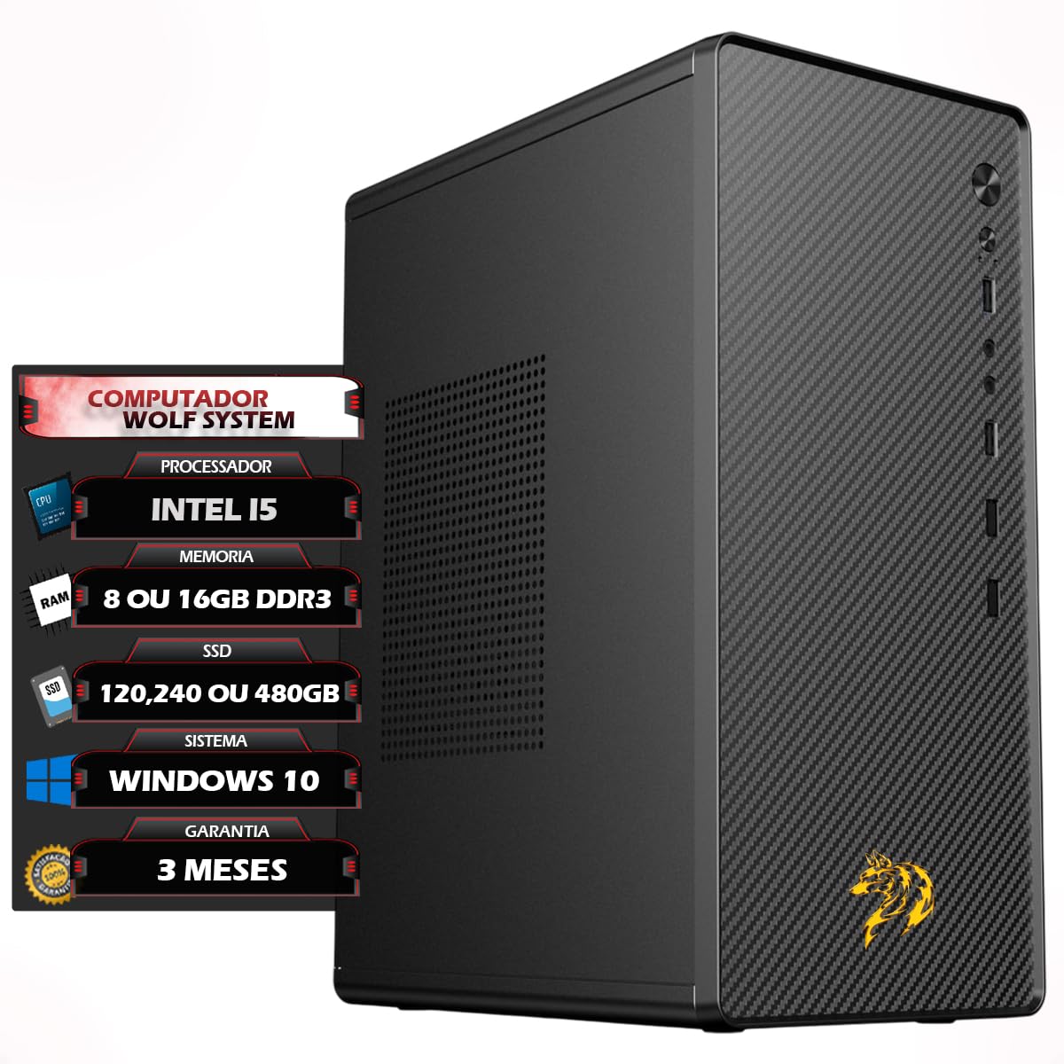 PC Desktop Intel Core i5 3ª Geração, 8GB ou 16GB RAM DDR3, SSD