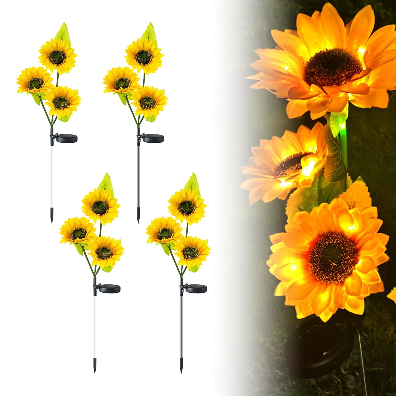 Generico Lampade Solari da Giardino a Forma Di Girasoli, Illuminazione Esterna, Luci Solari da Giardino for Paesaggistica, for Paesaggio, Patio, Decorazione Di Vialetti