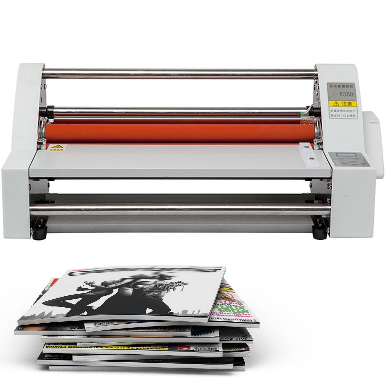 Plastificatrice Professionale A2/A3/A4 Laminatrice di Riempimento A Freddo A Caldo, 220 V Macchina Plastificatrice Monofacciale E Fronte-Retro, per Documenti, Foto, Schede 350 mm/450 mm,350mm